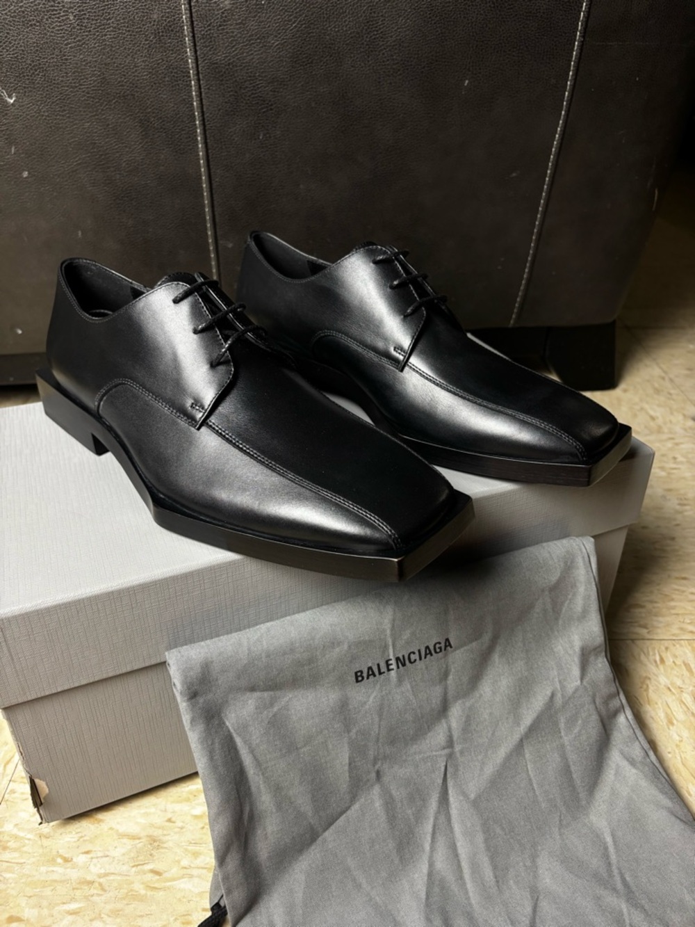 Balenciaga Bloc Rim Derby shoes in black leather